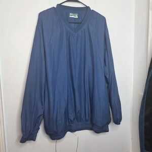 Pro Tour CoolPlay Mens XL Navy Blue V-Neck Golf Windshirt Pullover Long Sleeve